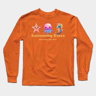 swimming class, swim kids rule, sea animals v5 Long Sleeve T-Shirt